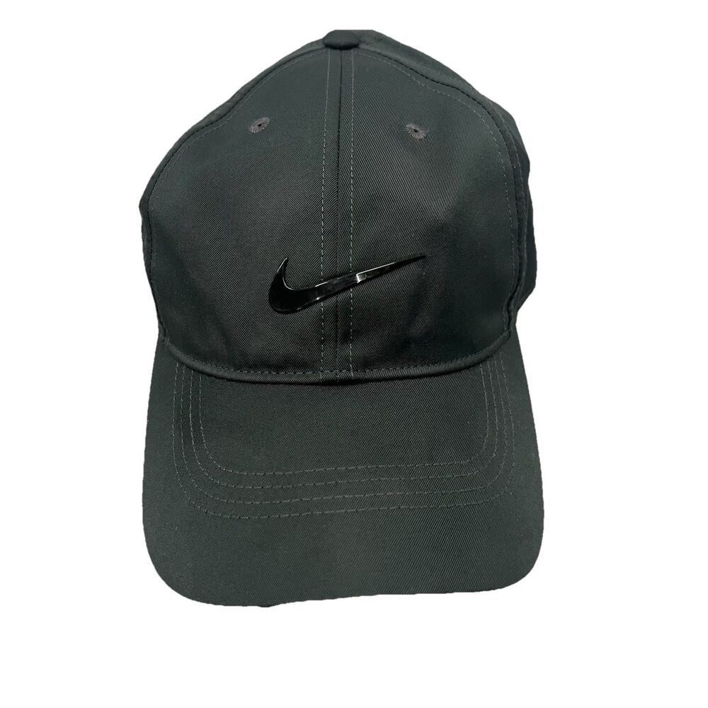 Woman’s Nike Heritage86 Dri-fit Cap Matte Charcoal Gray With Shiny Black Swoosh